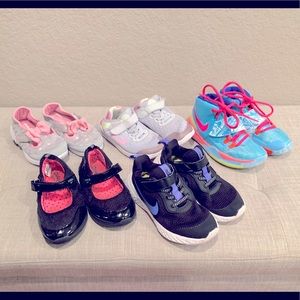 Bundle 5 pairs toddler shoes-Nike,Skechers,OshKosh